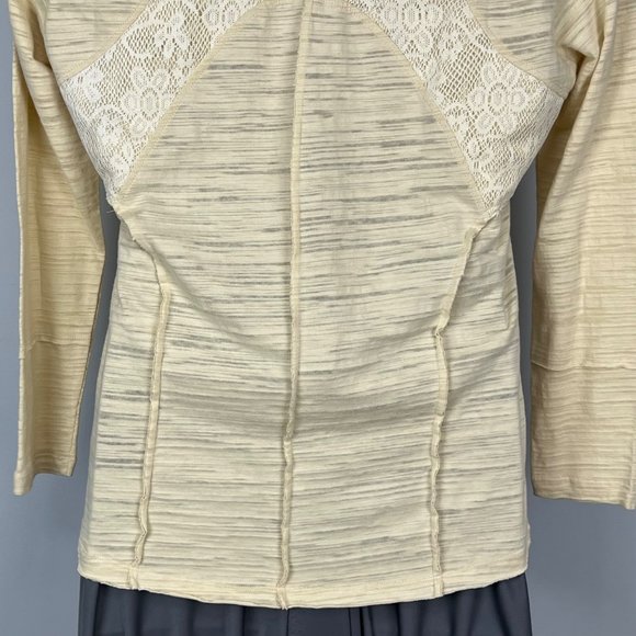 Suzanne Betro Womens Long Sleeve Lace Detail Henley Tee Blouse Cream size 1X - Picture 8 of 12